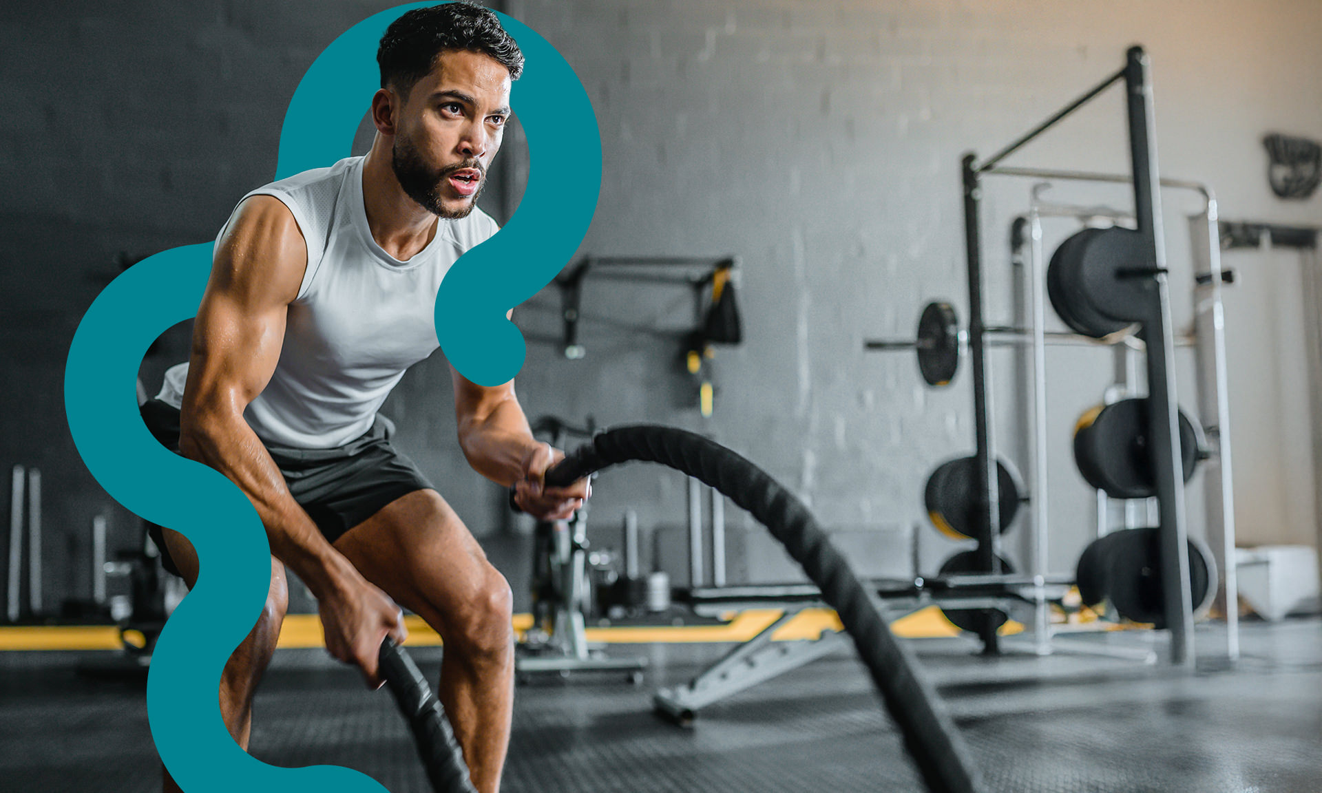 Junger Mann beim Fitnesstraining